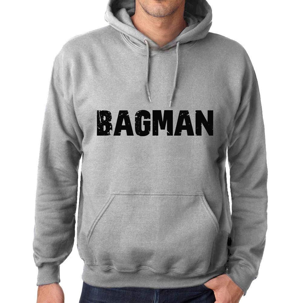 Ultrabasic Homme Femme Unisex Sweat à Capuche Hoodie Popular Words Bagman Gris Chiné