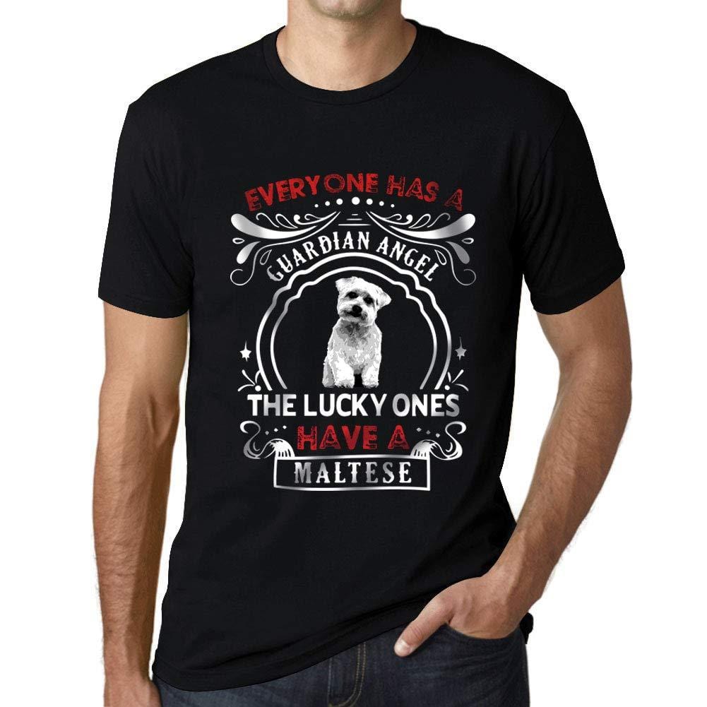 Homme T-Shirt Graphique Imprimé Vintage Tee Maltese Dog Noir Profond