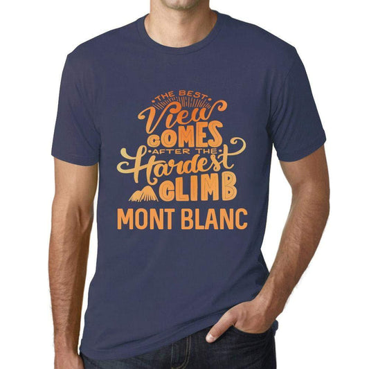 Homme T Shirt Graphique Imprimé Vintage Tee Best Views Mountains Mont Blanc Denim