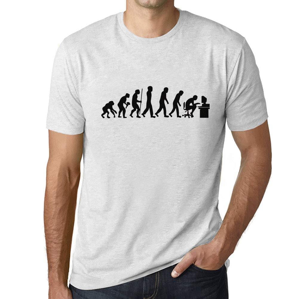 Ultrabasic - T-Shirt Unisexe Evolution de l'espèce Informatique Geek Blanc Chiné