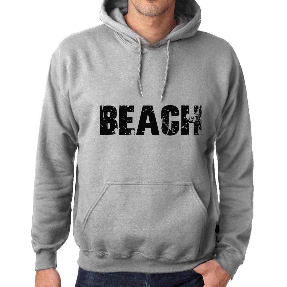 Ultrabasic Homme Femme Unisex Sweat à Capuche Hoodie Popular Words Beach Gris Chiné