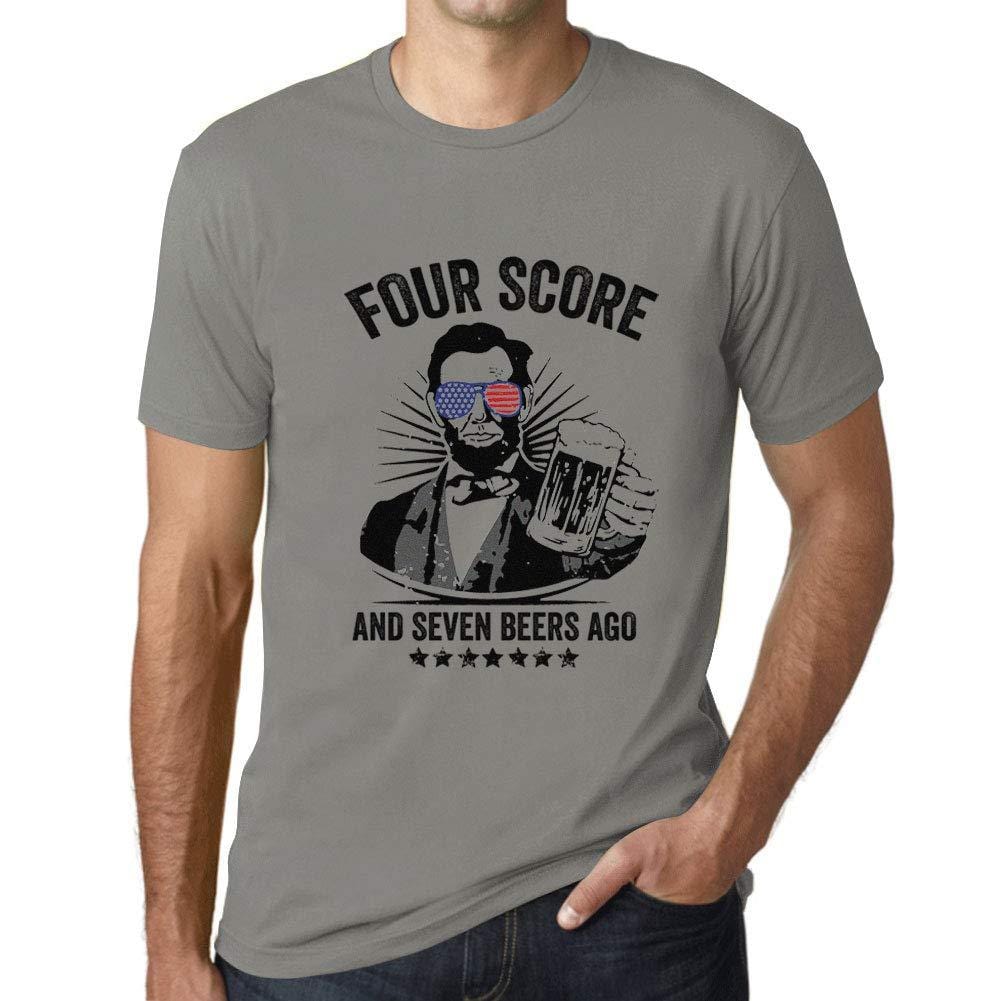 Ultrabasic - Homme T-Shirt Graphique Four Score and Seven Beers Ago 4th July Zinc