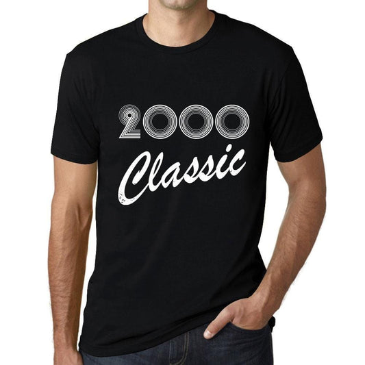 Ultrabasic - Homme T-Shirt Graphique Years Lines Classic 2000 Noir Profond
