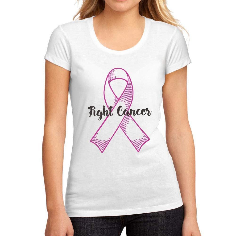 Femme Graphique Tee Shirt Fight Cancer Blanc
