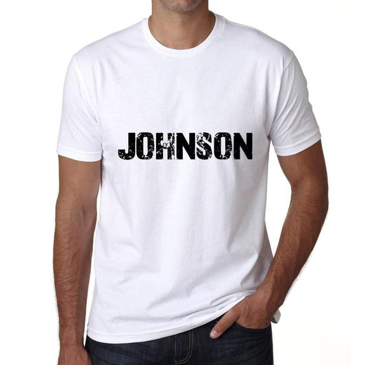 Ultrabasic ® Nom de Famille Fier Homme T-Shirt Nom de Famille Idées Cadeaux Tee Johnson Blanc