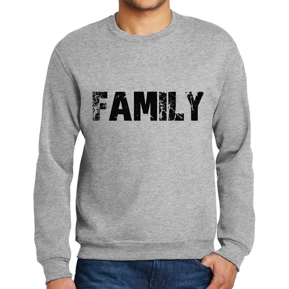 Ultrabasic Homme Imprimé Graphique Sweat-Shirt Popular Words Family Gris Chiné