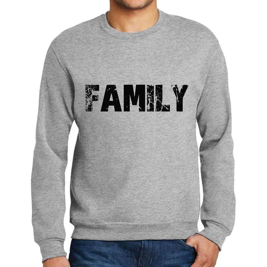 Ultrabasic Homme Imprimé Graphique Sweat-Shirt Popular Words Family Gris Chiné