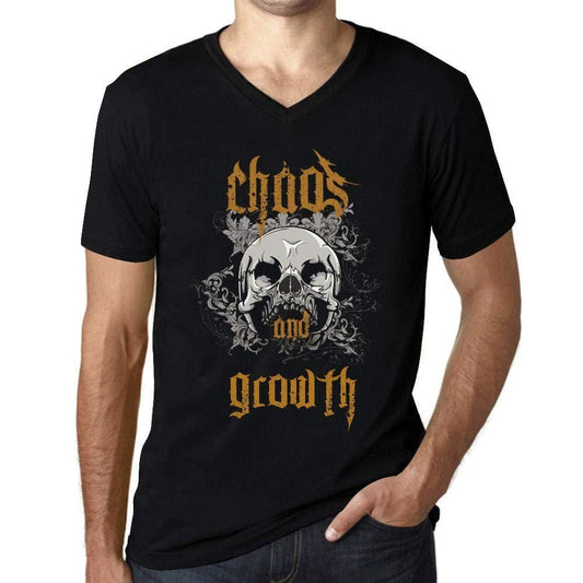 Ultrabasic - Homme Graphique Col V Tee Shirt Chaos and Growth Noir Profond