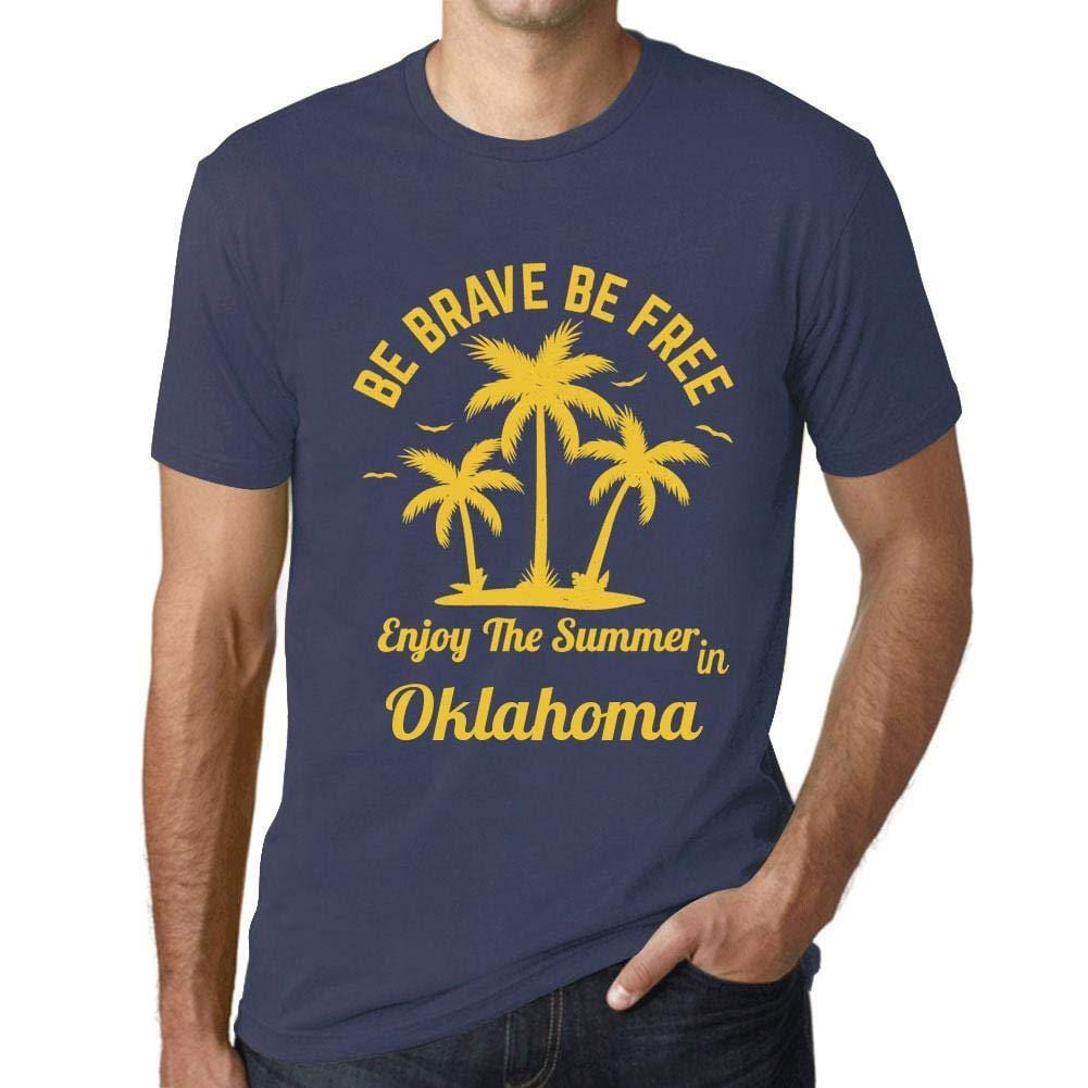 Homme T Shirt Graphique Imprimé Vintage Tee be Brave & Free Enjoy The Summer Oklahoma Denim