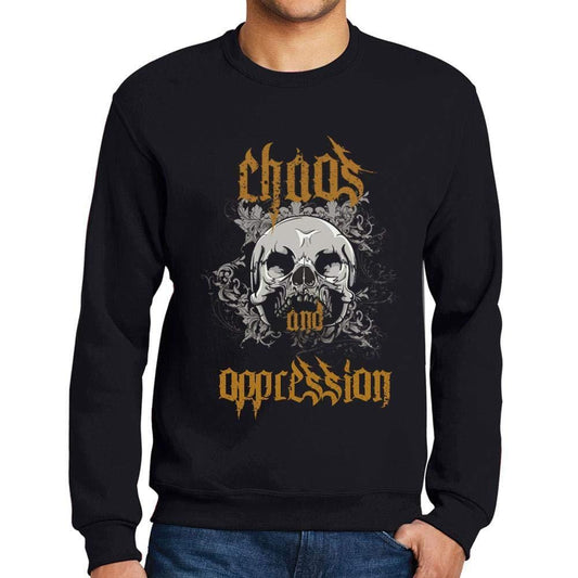 Ultrabasic - Homme Imprimé Graphique Sweat-Shirt Chaos and Oppression Noir Profond