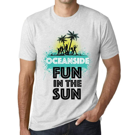 Homme T Shirt Graphique Imprimé Vintage Tee Summer Dance Oceanside Blanc Chiné