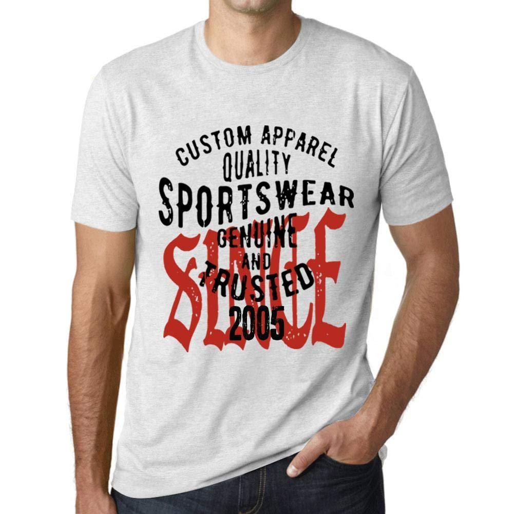 Ultrabasic - Homme T-Shirt Graphique Sportswear Depuis 2005 Blanc Chiné