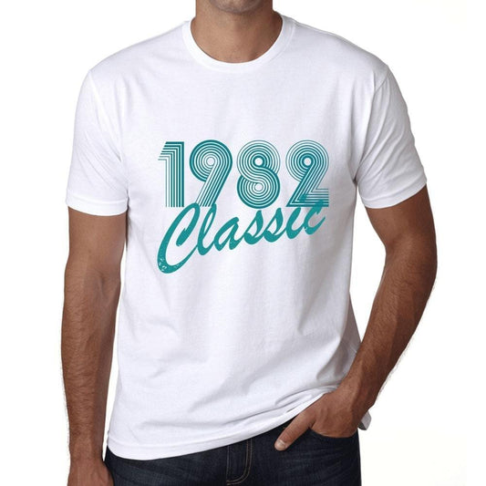 Ultrabasic - Homme T-Shirt Graphique Years Lines Classic 1982 Blanc