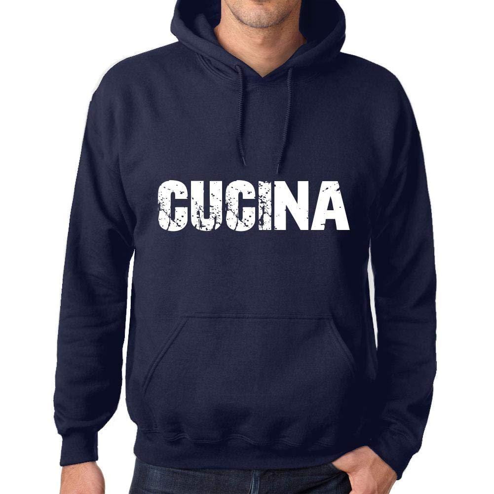 Ultrabasic Homme Femme Unisex Sweat à Capuche Hoodie Popular Words CUCINA French Marine