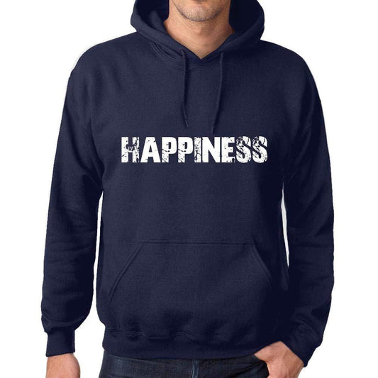Homme Femme Unisex Sweat à Capuche Hoodie Popular Words Happiness French Marine