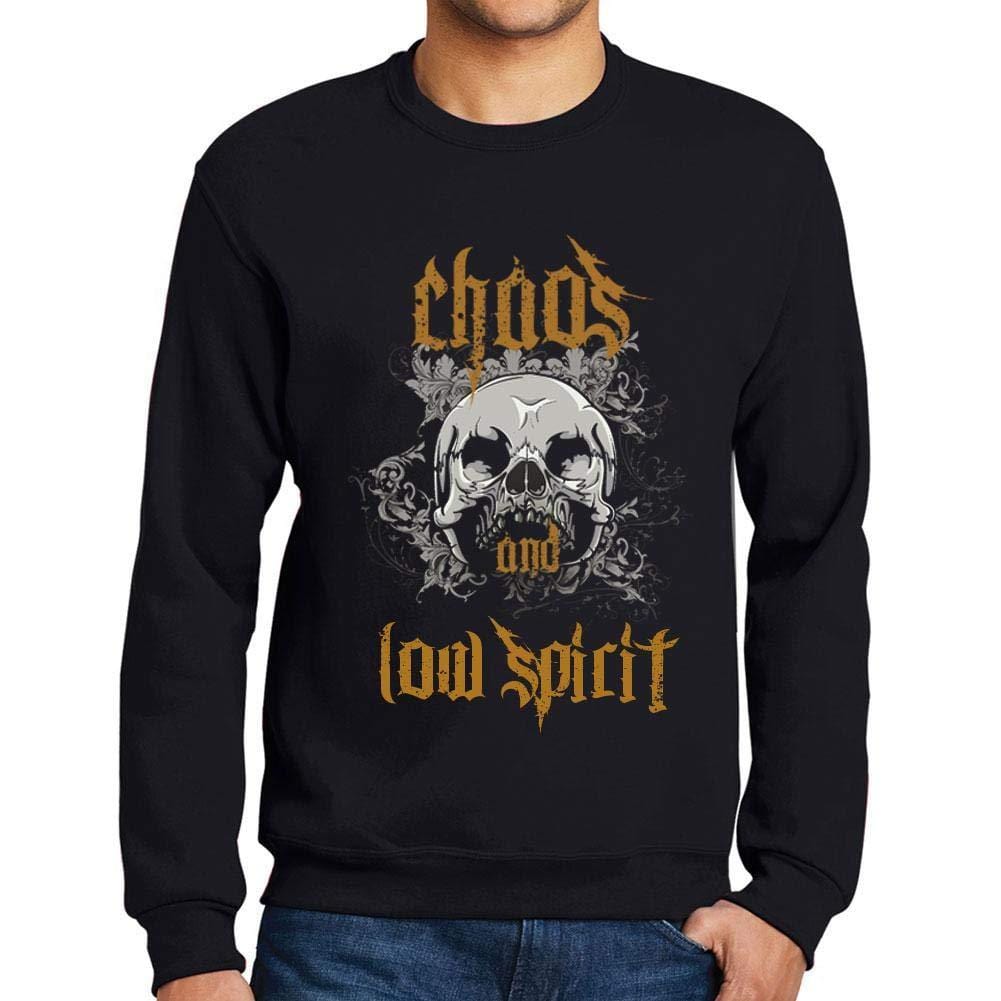 Ultrabasic - Homme Imprimé Graphique Sweat-Shirt Chaos and Low Spirit Noir Profond