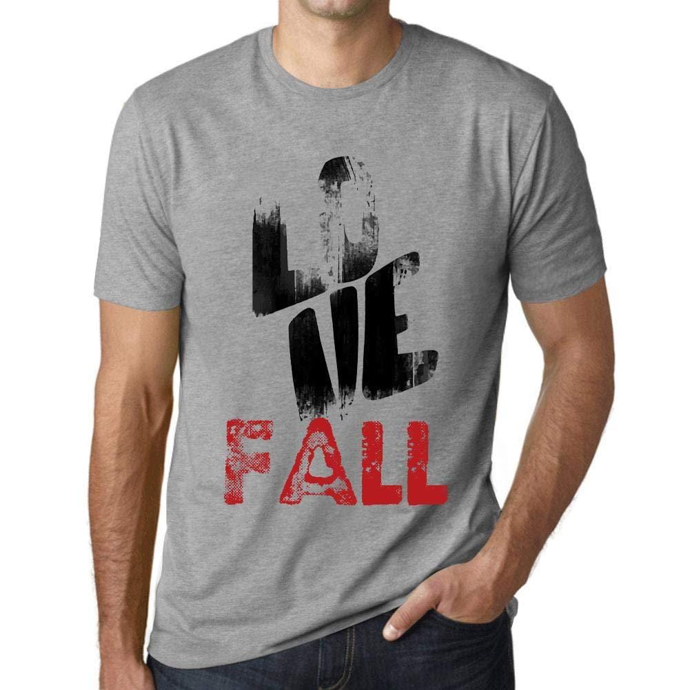 Ultrabasic - Homme T-Shirt Graphique Love Fall Gris Chiné