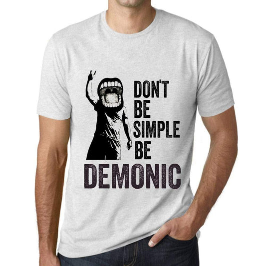 Ultrabasic Homme T-Shirt Graphique Don't Be Simple Be Demonic Blanc Chiné