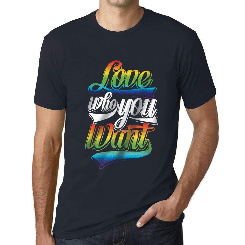 Ultrabasic Homme T-Shirt Graphique LGBT Love Who You Want Marine