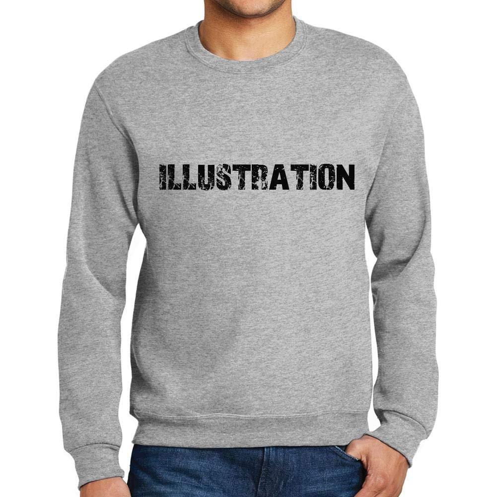Ultrabasic Homme Imprimé Graphique Sweat-Shirt Popular Words Illustration Gris Chiné
