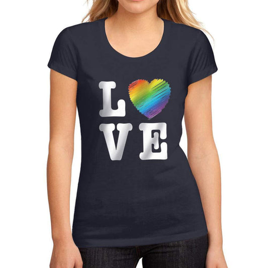 Femme Graphique Tee Shirt LGBT Love French Marine