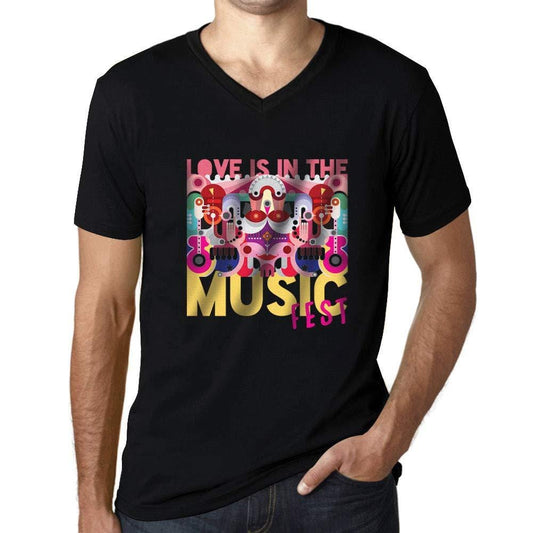 Homme T-Shirt Graphique V Tee Shirt Music Fest Forever Young Noir Profond