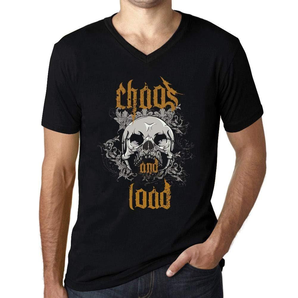 Ultrabasic - Homme Graphique Col V Tee Shirt Chaos and Load Noir Profond