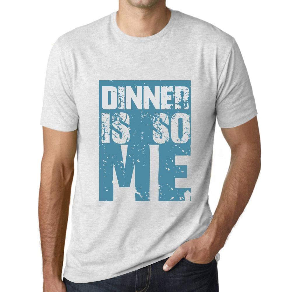 Homme T-Shirt Graphique Dinner is So Me Blanc Chiné