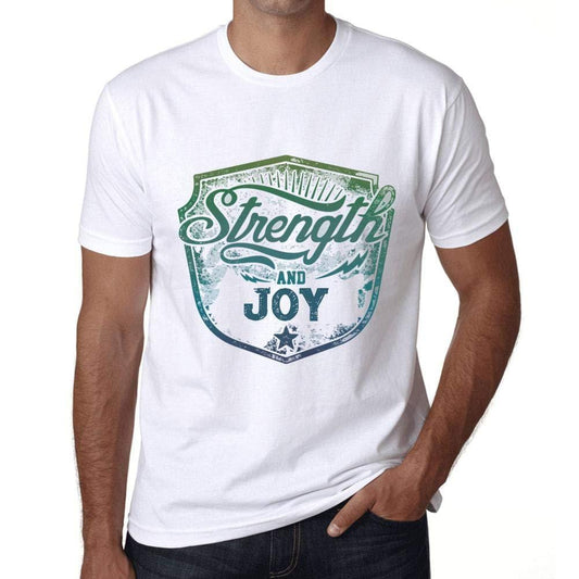 Homme T-Shirt Graphique Imprimé Vintage Tee Strength and Joy Blanc