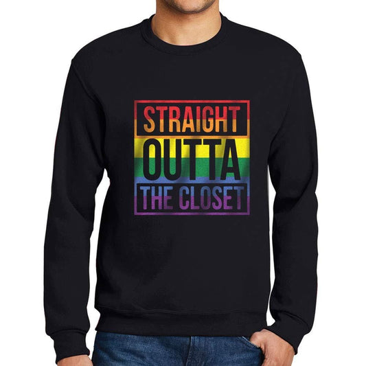 Homme Imprimé Graphique Sweat-Shirt LGBT Straight Outta The Closet Noir Profond