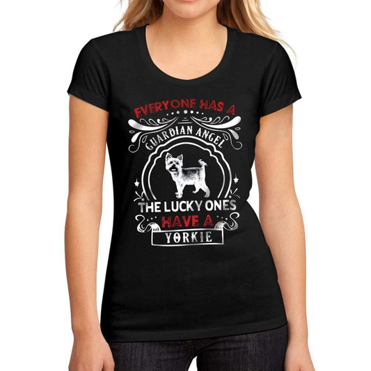 Femme Graphique Tee Shirt Dog Yorkie Noir Profond