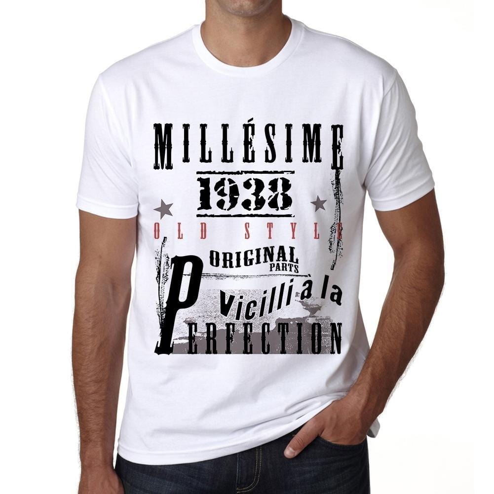 1938,Cadeaux,Anniversaire,Manches Courtes,Blanc,Homme T-Shirt