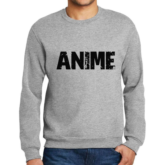 Ultrabasic Homme Imprimé Graphique Sweat-Shirt Popular Words Anime Gris Chiné