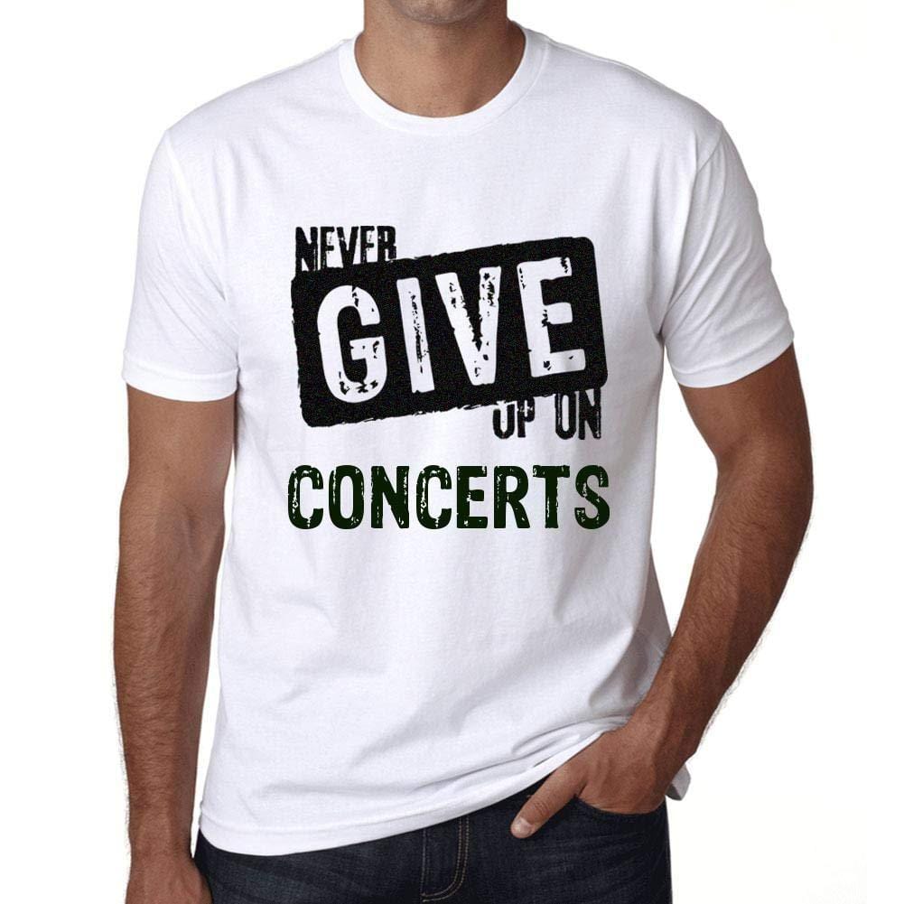 Ultrabasic Homme T-Shirt Graphique Never Give Up on Concerts Blanc