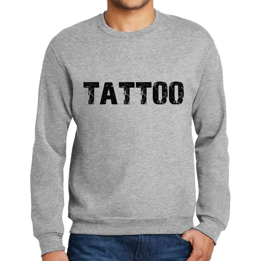Ultrabasic Homme Imprimé Graphique Sweat-Shirt Popular Words Tattoo Gris Chiné