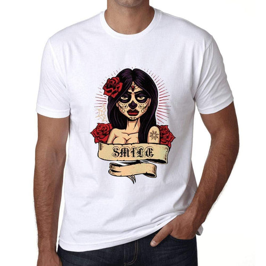 Ultrabasic - Homme T-Shirt Graphique Women Flower Tattoo Smile