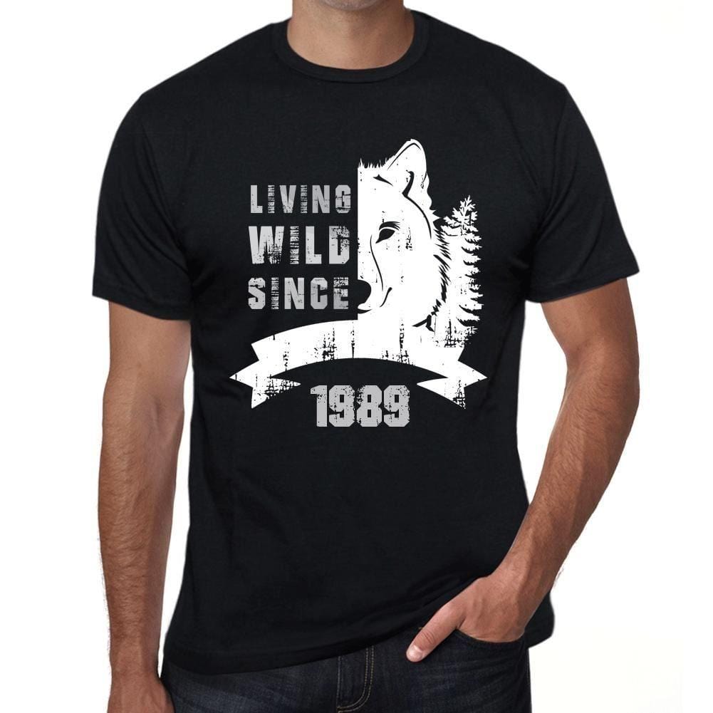 Homme Tee Vintage T Shirt 1989, Vivre sauvage depuis 1989
