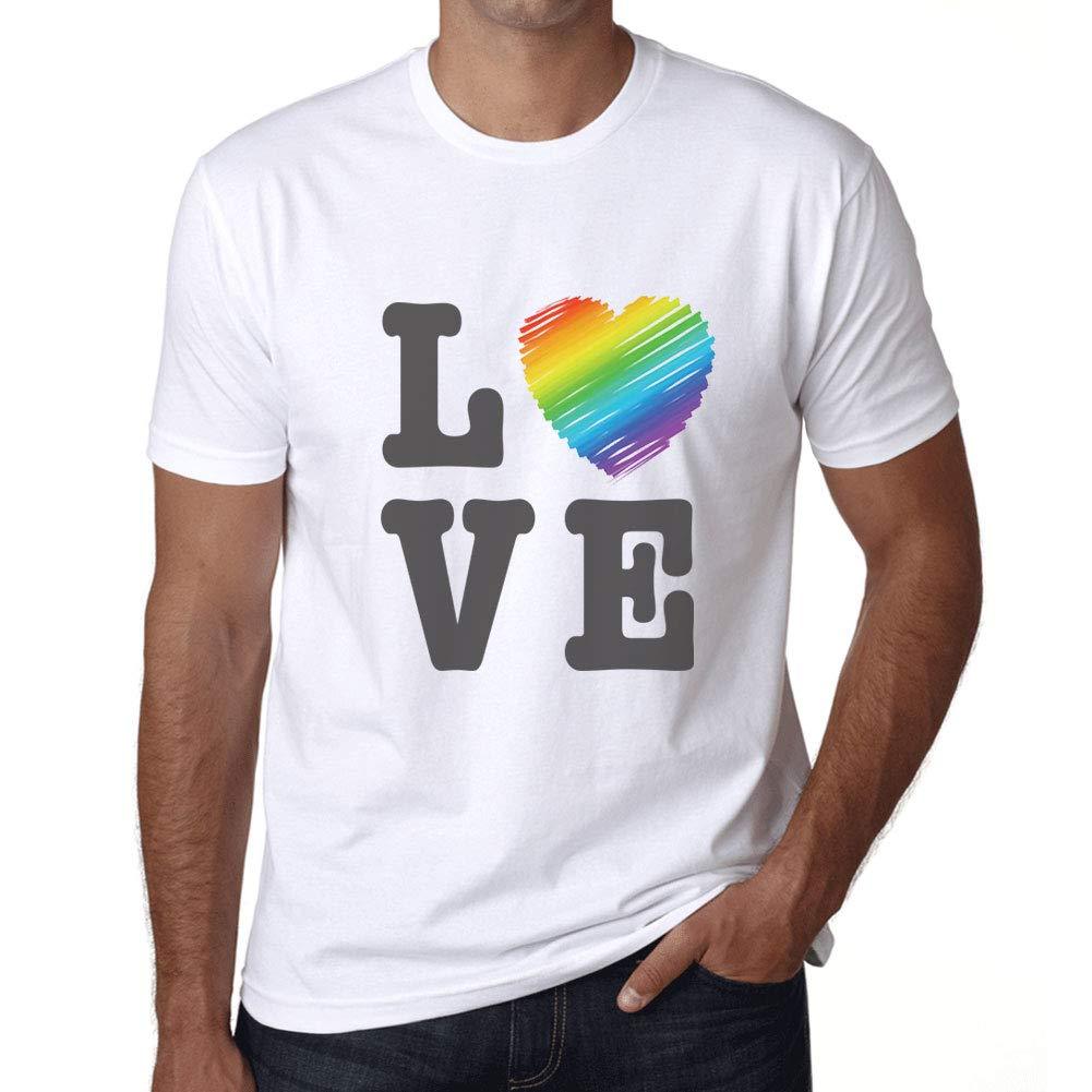 Ultrabasic Homme T-Shirt Graphique LGBT Amour Blanc