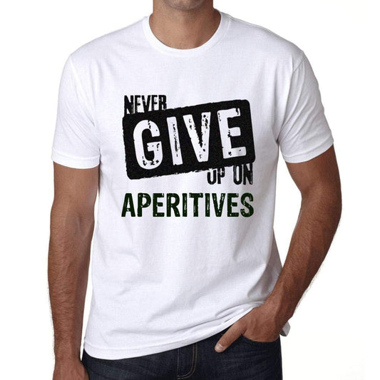 Ultrabasic Homme T-Shirt Graphique Never Give Up on APERITIVES Blanc