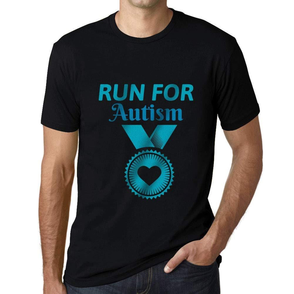Ultrabasic Homme T-Shirt Graphique Run for Autism Noir Profond