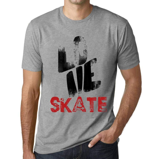 Ultrabasic - Homme T-Shirt Graphique Love Skate Gris Chiné