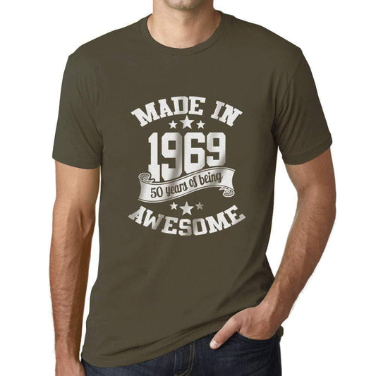 Ultrabasic - Homme T-Shirt Graphique Made in 1969 Awesome 50ème Anniversaire Army