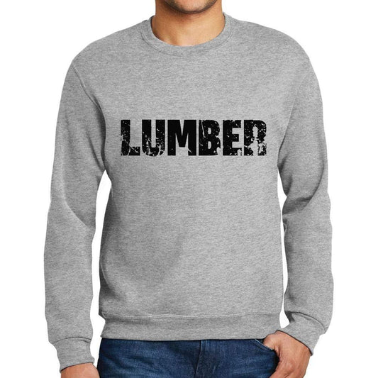 Ultrabasic Homme Imprimé Graphique Sweat-Shirt Popular Words Lumber Gris Chiné