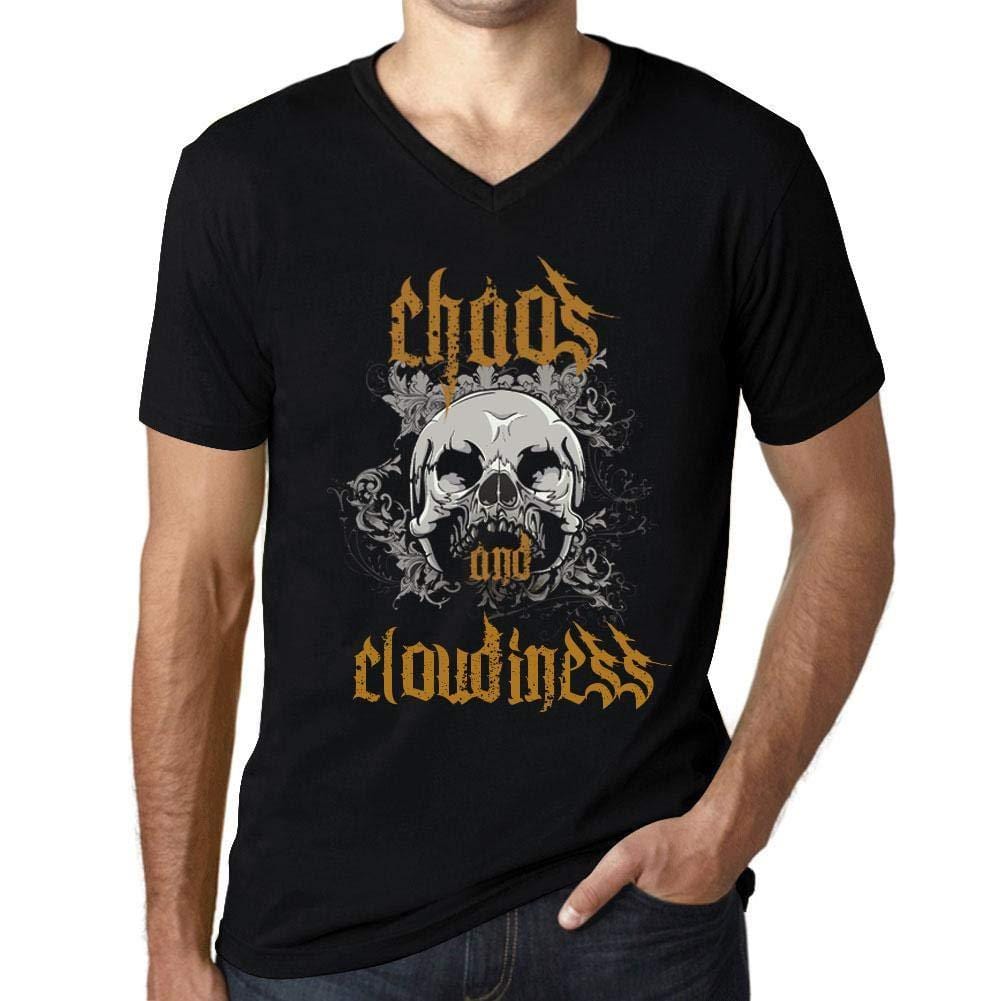 Ultrabasic - Homme Graphique Col V Tee Shirt Chaos and Cloudiness Noir Profond