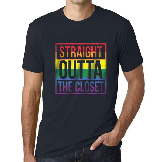 Homme T-Shirt Graphique LGBT Straight Outta The Closet Marine