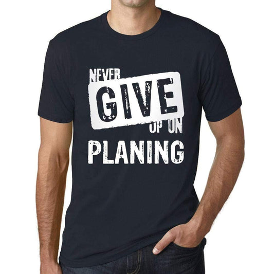 Ultrabasic Homme T-Shirt Graphique Never Give Up on PLANING Marine