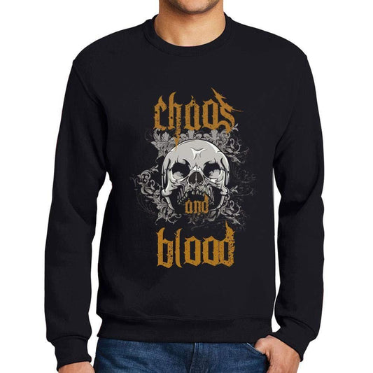 Ultrabasic - Homme Imprimé Graphique Sweat-Shirt Chaos and Blood Noir Profond