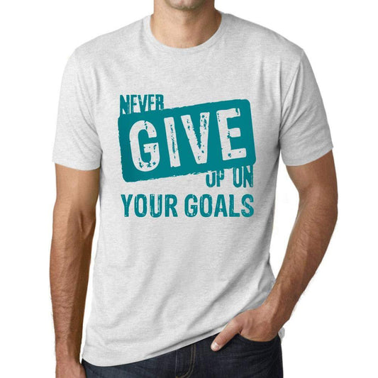Ultrabasic Homme T-Shirt Graphique Never Give Up on Your Goals Blanc Chiné