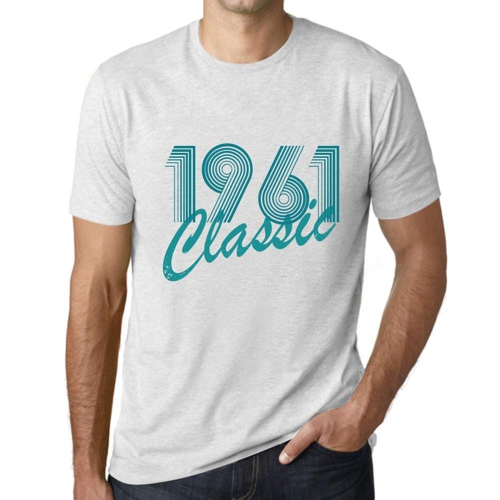 Ultrabasic - Homme T-Shirt Graphique Years Lines Classic 1961 Blanc Chiné