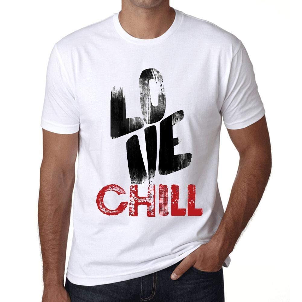 Ultrabasic - Homme T-Shirt Graphique Love Chill Blanc